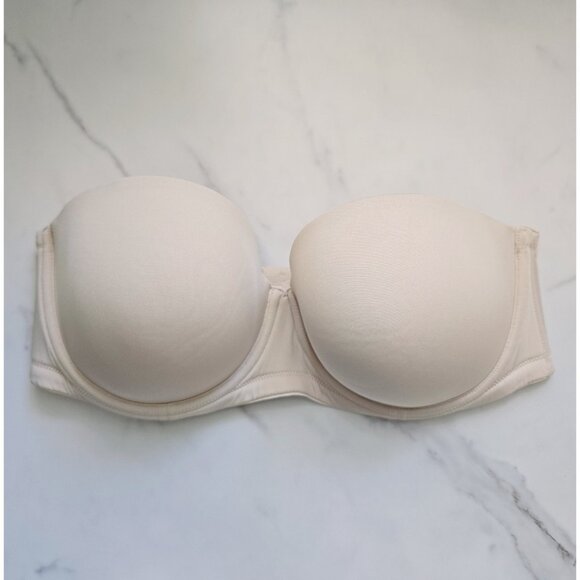 Wacoal Red Carpet Strapless Underwire Full Coverage 854119 Lined Beige Bra 40DD - Picture 1 of 10